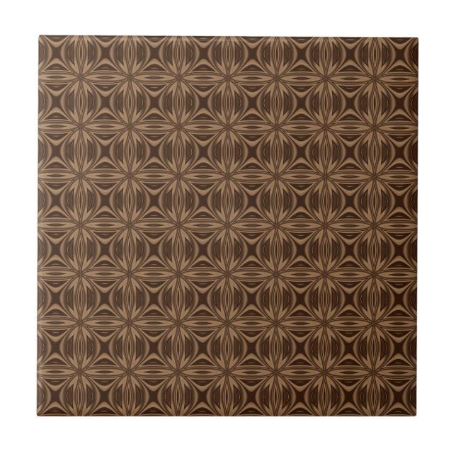Brun geometrisk Mönster keramik Tile Kakelplatta (Framsidan)