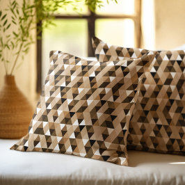 Brun geometrisk mönster kudde