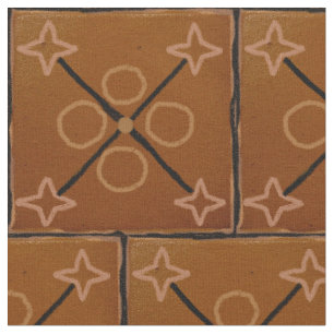 Brun geometrisk mönsterbomull tyg