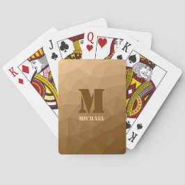 Brun geometrisk nätmönster Monogram Casinokort