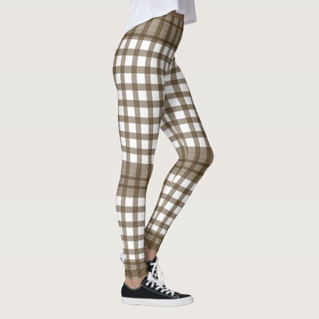 Brun Gingham-block Leggings (Höger)