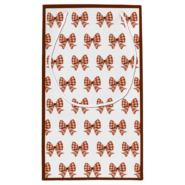 Brun gingham bow mönster (Baksidan)