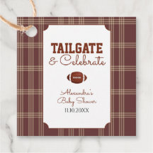 Brun Gingham Fotboll Tailgate Baby Shower