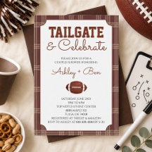 Brun Gingham Fotboll Tailgate Par Shower
