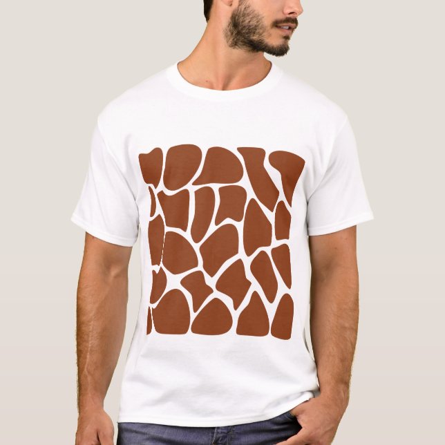 Brun girafftryckmodell tee shirt (Framsida)
