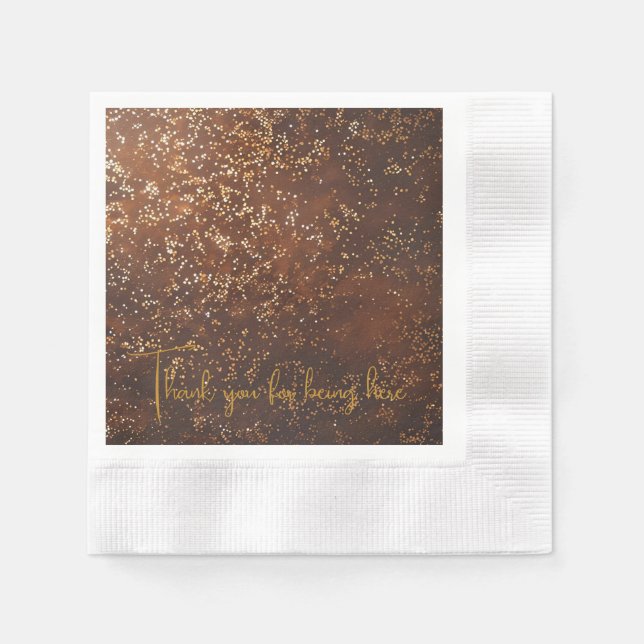 Brun Glitter Pappersservett (Framsidan)