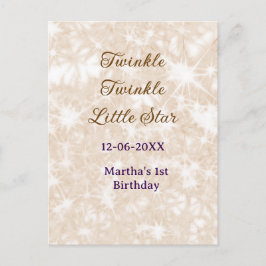Brun glitter stjärna stjärna liten stjärna födelse vykort