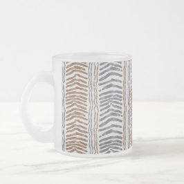 Brun Grå Modern Rand Fryst Glas Mugg