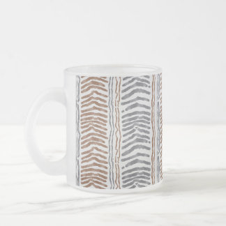 Brun Grå Modern Rand Fryst Glas Mugg