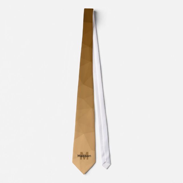 Brun gradientgeometri nätmönster Monogram Slips (Framsida)