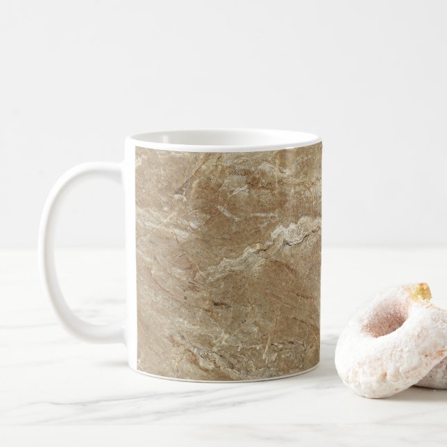 Brun granit kaffemugg (Med munk)