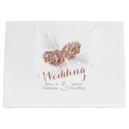 Brun gräs cone teckning bröllop stor presentväska