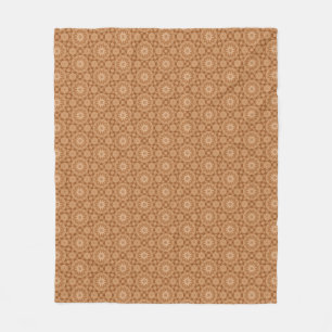 Brun grekisk blomdesign fleecefilt