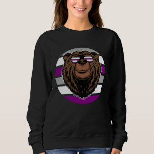 Brun Grizzlybjörn Asexuell Pride Flagga Natur Även T Shirt