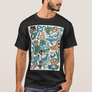 Brun, Grön och Blå T Shirt