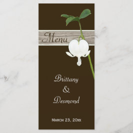 Brun, Grönt Bleeding Heart Menu Card Meny