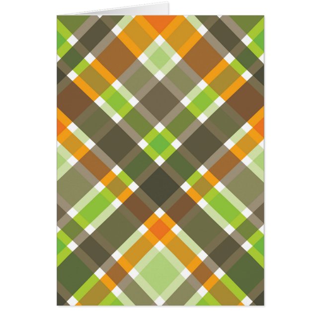 Brun Grönt Brun  Blått kort för Retro-Orange (Framsidan)