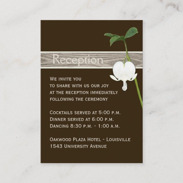 Brun Grönt Ivory Bleeding Heart-hölje kort (Framsida)