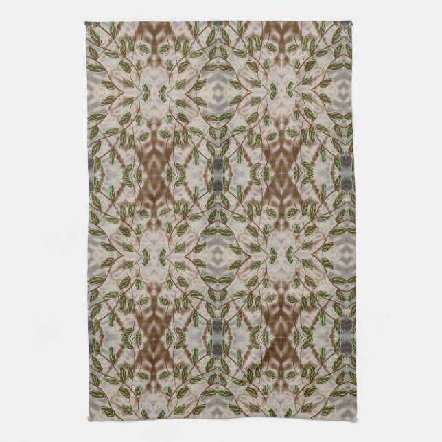 Brun Grönt och Grått Blue Kökshandduk (Vertikal)