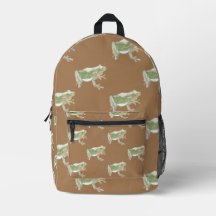 Brun Grönt Vattenfärg Frog Mönster