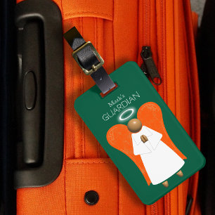 Brun guardian Angel (dubbla-sided) Luggage Tag Bagagebricka