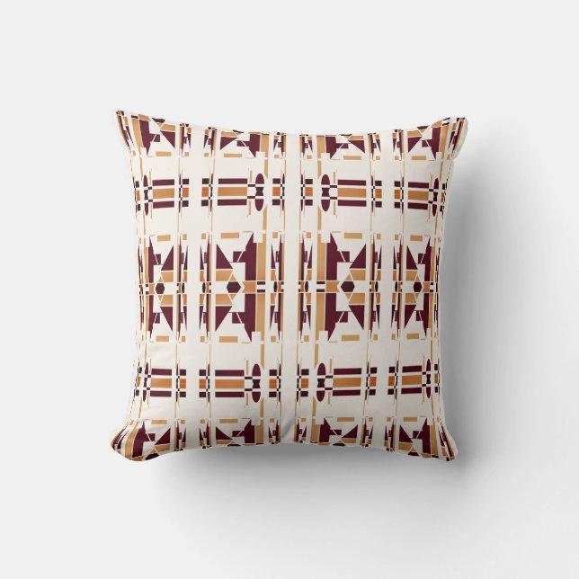 Brun Guld, benvit sydväst, liten mosaik Kudde (Framsida)