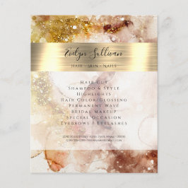 Brun guld glitter, vattenfärgsflygare flygblad
