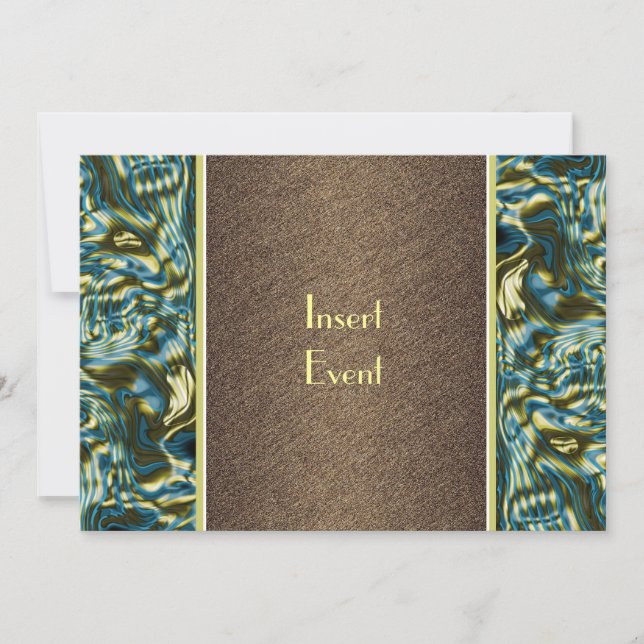 Brun guld, grönt party, firande inbjudningar (Framsida)