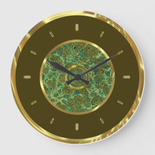 Brun Guld och Marble Elegant Wall Clock Stor Klocka