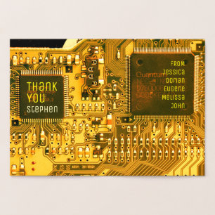 Brun & guld PCB-kort elektronisk tryckt krets Folierat Kort