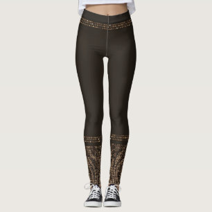 Brun Guld Zebra Vilda Djurtryck Exotisk Glam Leggings