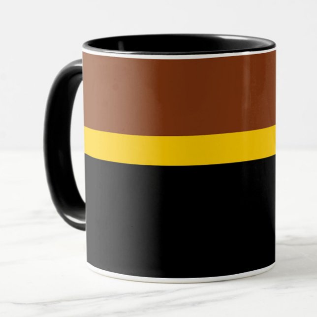 Brun Gult Black Färg Block Stil Design Mugg (Skapare uppladdad)