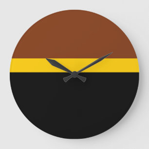 Brun Gult Black Färg Block Stil Design Stor Klocka
