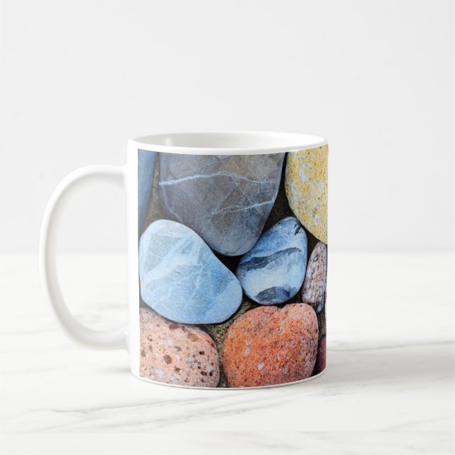 Brun gult- och grått-stenar kaffemugg (Vänster)