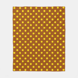 Brun Gult Polka dots Design Fleecefilt