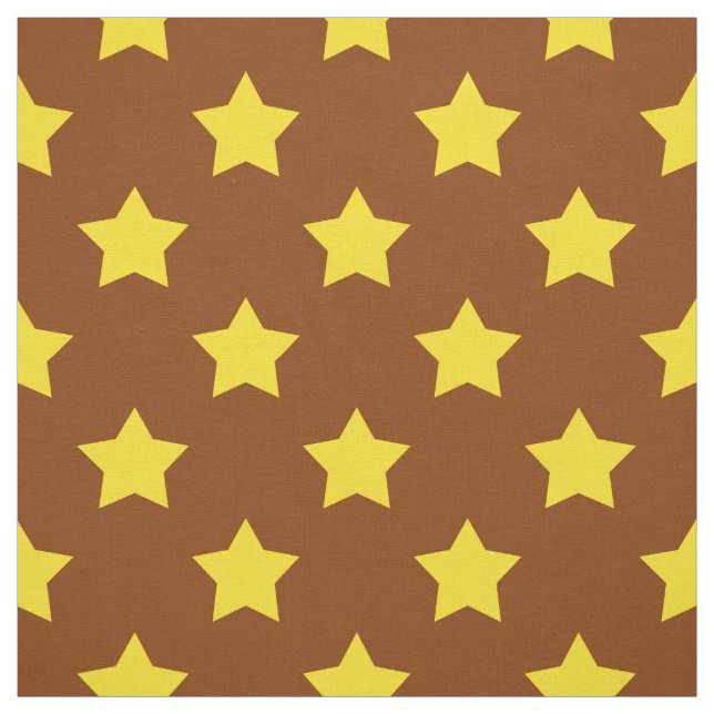 Brun Gult Stars Mönster dekorativ textil (Provkarta)