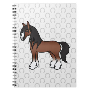 Brun Gypsy Vanner / Shire / Clydesdale-häst Anteckningsbok Med Spiral