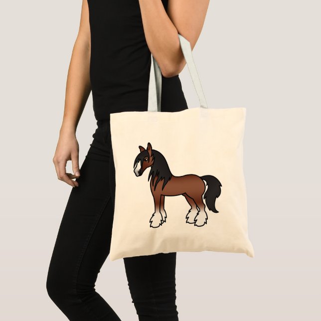 Brun Gypsy Vanner / Shire / Clydesdale-häst Tygkasse (Framsida (produkt))