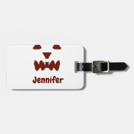 Brun Halloween, skrämmande ansikte fall, lägg till Bagagebricka