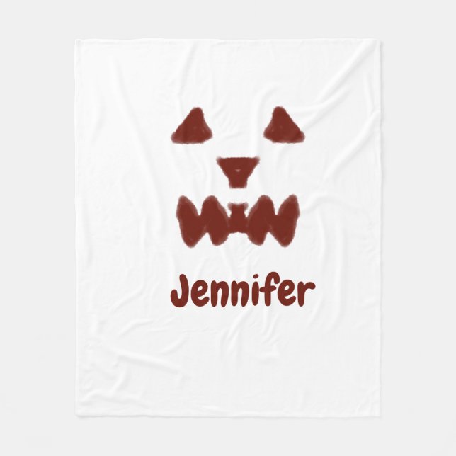 Brun Halloween, skrämmande ansikte fall, lägg till Fleecefilt (Framsidan)