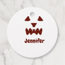 Brun Halloween, skrämmande ansikte fall, lägg till Gåvor Etiketter