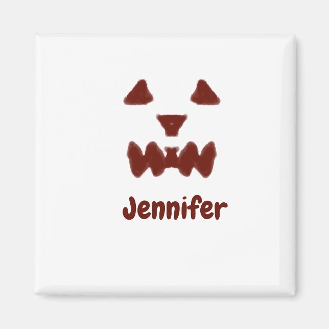 Brun Halloween, skrämmande ansikte fall, lägg till Magnet (Framsidan)
