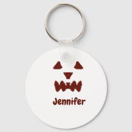 Brun Halloween, skrämmande ansikte fall, lägg till Nyckelring