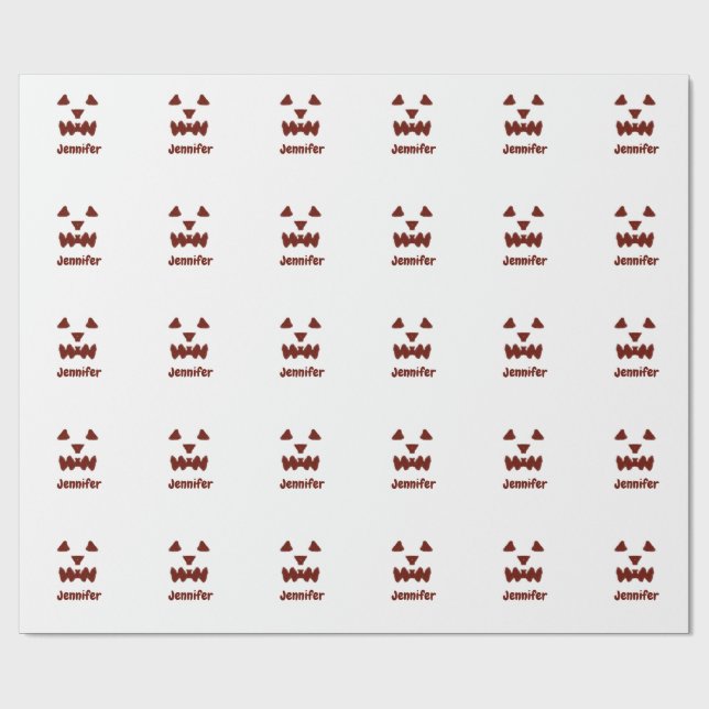 Brun Halloween, skrämmande ansikte fall, lägg till Presentpapper (Platt)