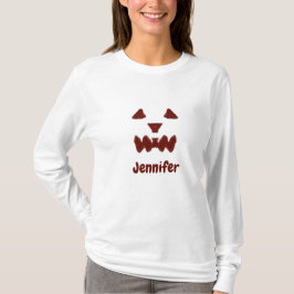Brun Halloween, skrämmande ansikte fall, lägg till T Shirt