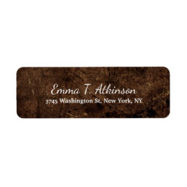 Brun handskriftsskript för Kreativet Modern Returadress Etikett