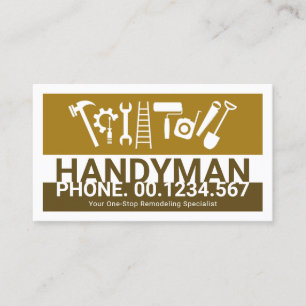Brun Handyman Verktyg Lagrar Hemrenovering Visitkort