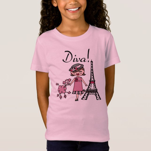Brun hårDiva T-shirt (Framsida)