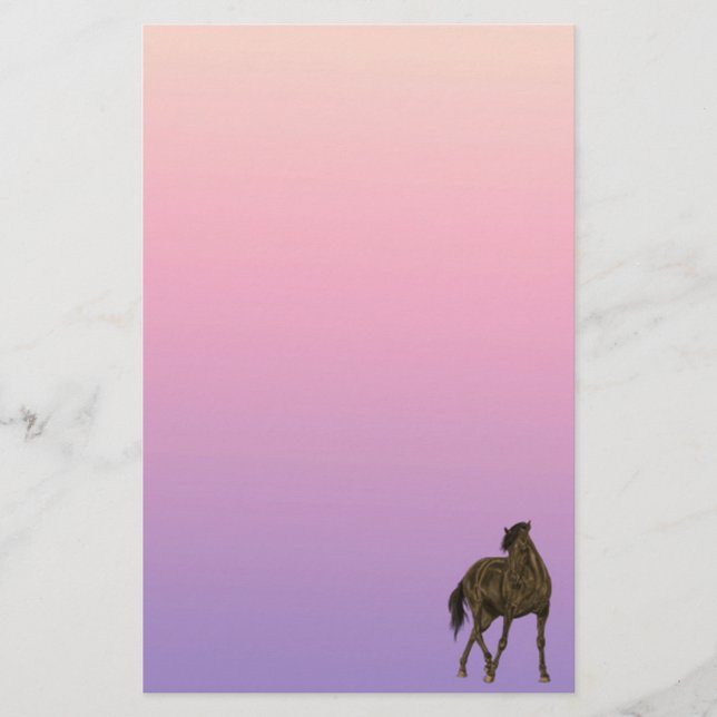 Brun häst i Vind Stationery Papper (Framsida)