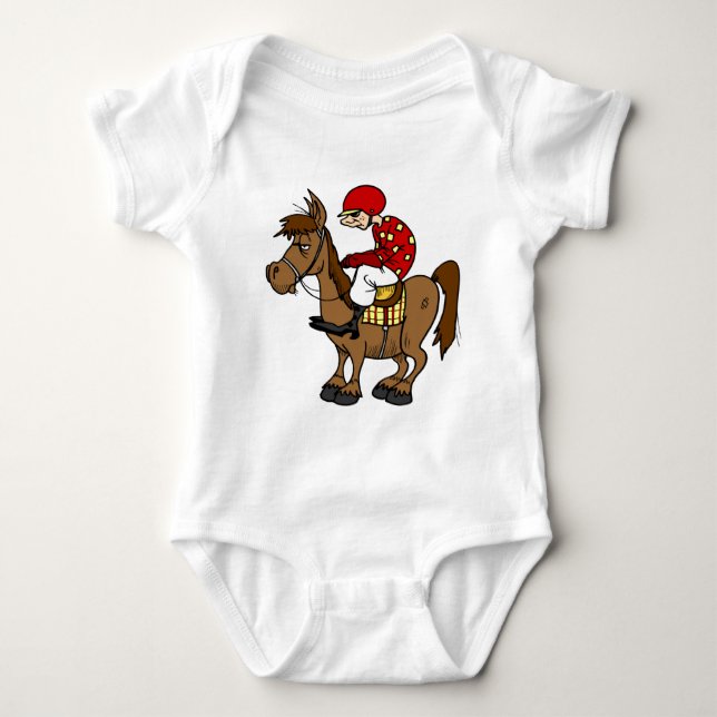 Brun hästJockey T Shirt (Framsida)